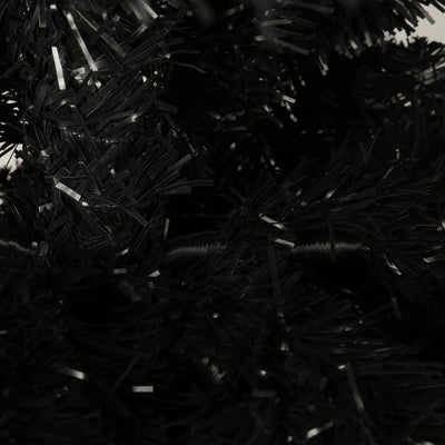7.5 Ft. Black Slender Artificial Christmas Tree Including Collapsible Metal Stand