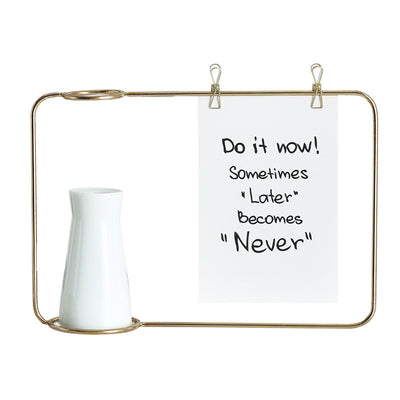 Flower vase note holder decoration