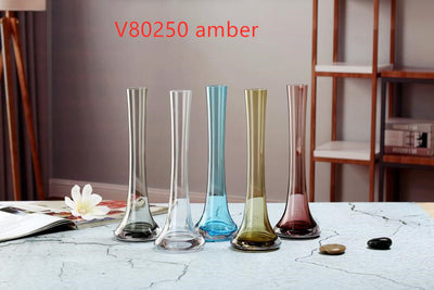 A flower vase glass translucent flower