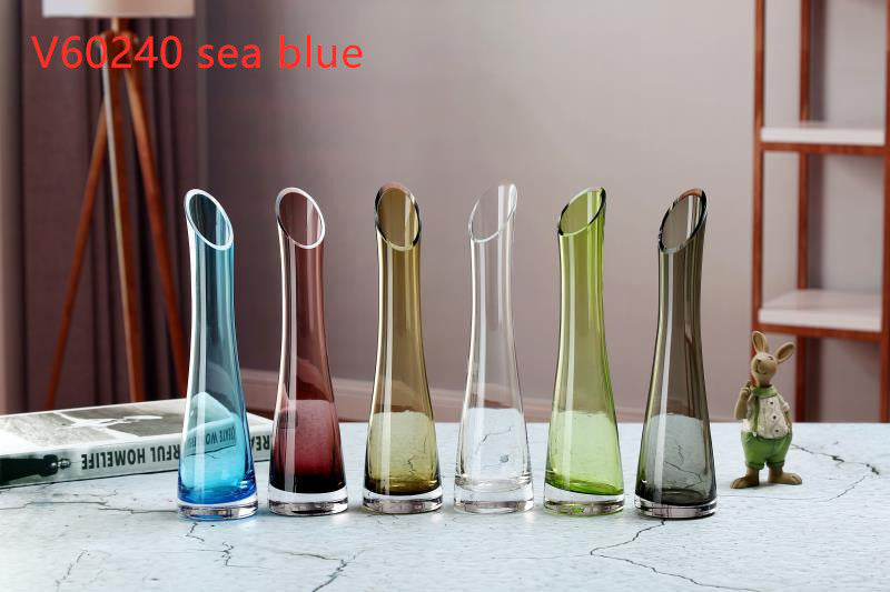 A flower vase glass translucent flower