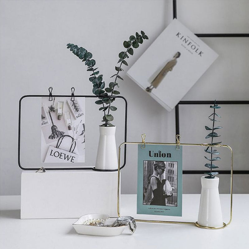 Flower vase note holder decoration