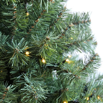 Pre-lit Christmas Tree 6ft Artificial Hinged Xmas Tree With Foldable Stand