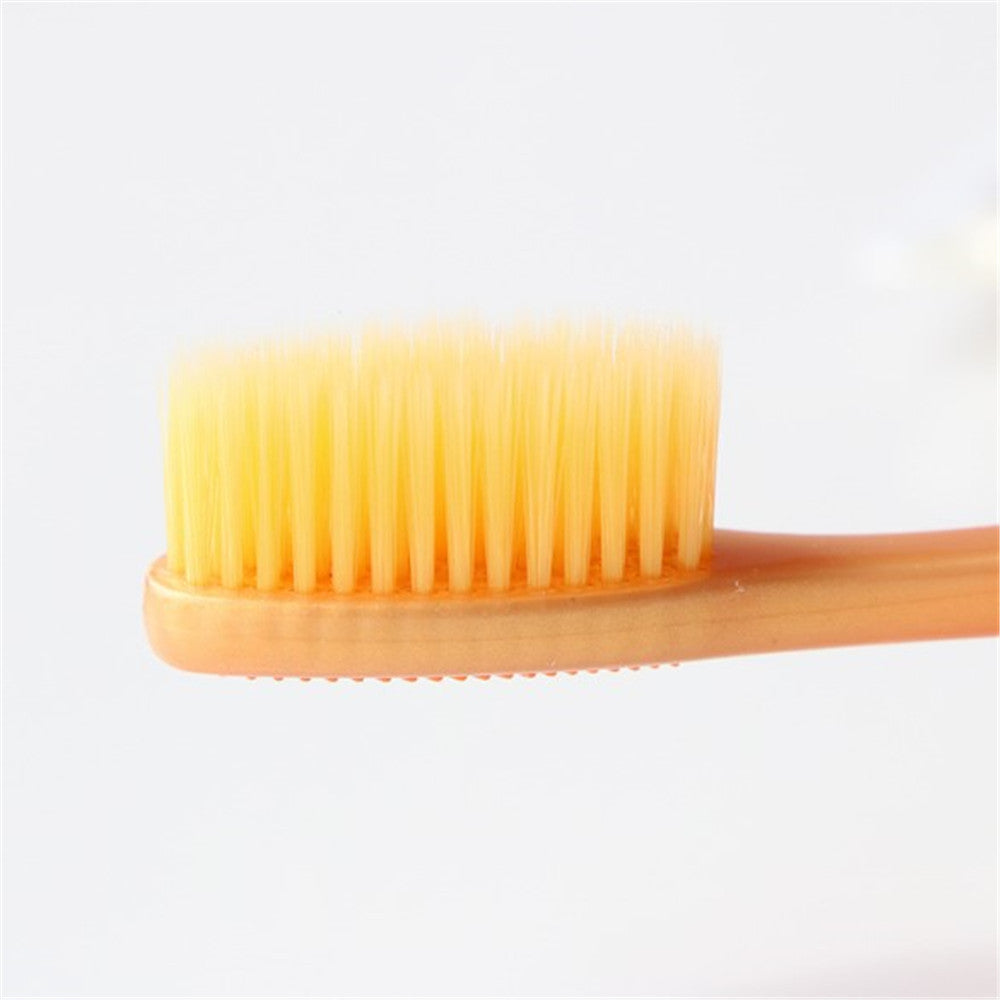 Four Sets Of Golden Clean Soft Bristles Adult Toothbrushes