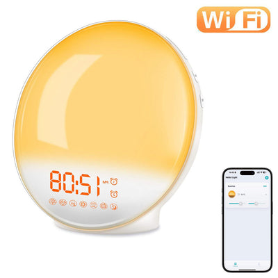 Smart Wake-up Light Alarm Clock Mobile APP Control Simulated Sunrise