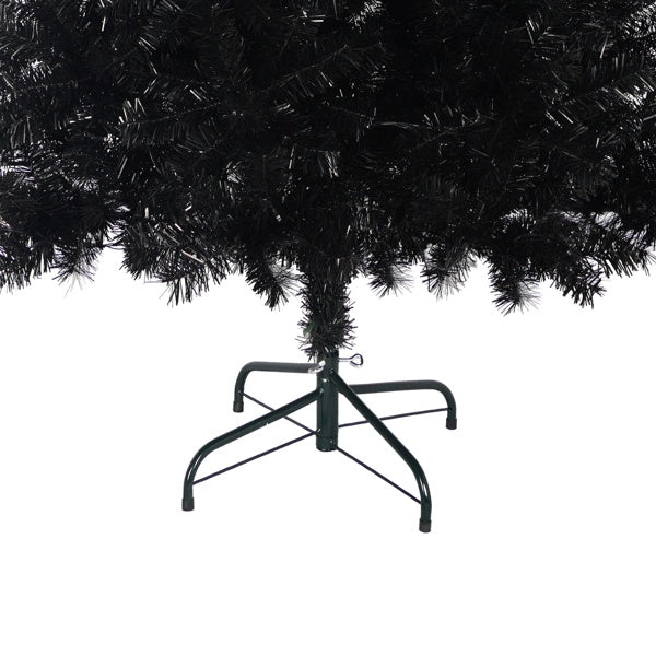 6-foot Artificial Christmas Tree With LED Lights, Pre-lit Curved Artificial Christmas Tree With 900 Tips, Black Christmas Tree