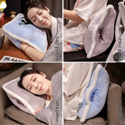 Cartoon Panda Back Three-in-one Four Seasons Universal Cushion Pillow Blanket