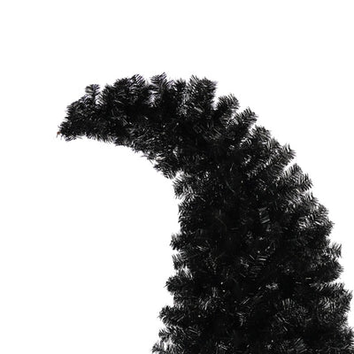 6-foot Artificial Christmas Tree With LED Lights, Pre-lit Curved Artificial Christmas Tree With 900 Tips, Black Christmas Tree