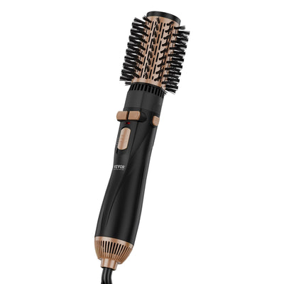 Rotating Hair Dryer Brush Hot Air Styling Brush With 3 Interchange Heads