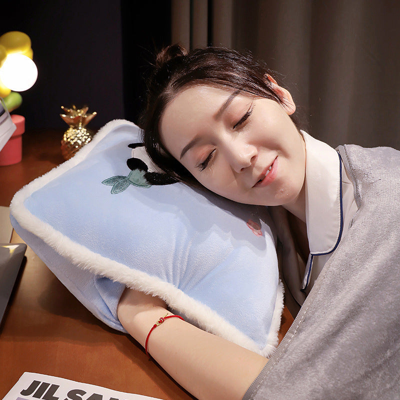 Cartoon Panda Back Three-in-one Four Seasons Universal Cushion Pillow Blanket